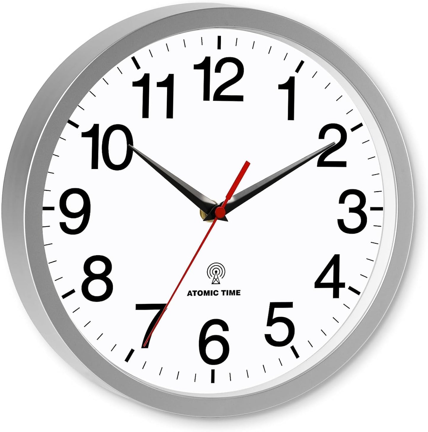 Rohioue Wall Clock Modern 8 Inch Battery Operated Silent Non Ticking Small Analog Clock for Living Room Office Home Bedroom Kitchen Bathroom(Black)