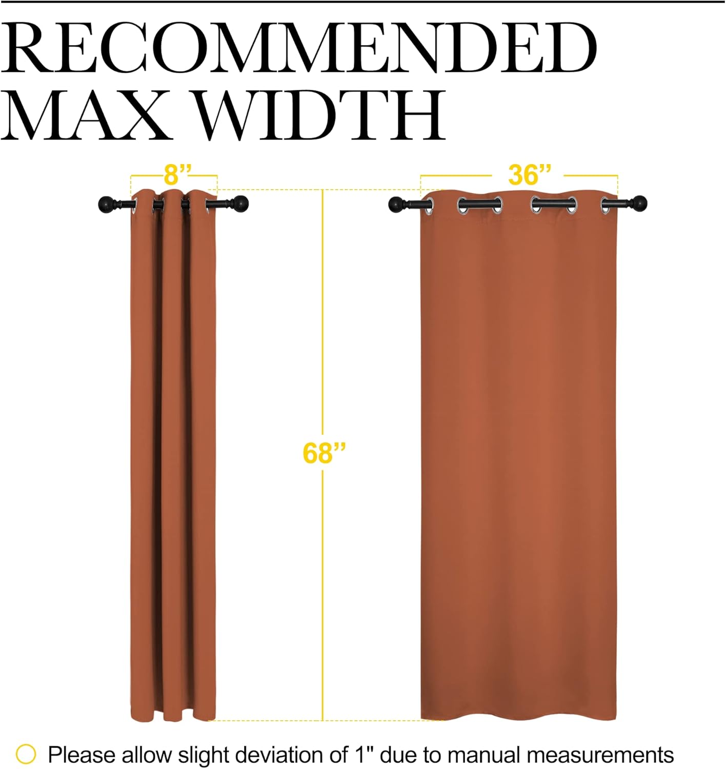 NICETOWN Halloween Pitch Black Solid Thermal Insulated Grommet Blackout Curtains/Drapes for Bedroom Window (2 Panels, 42 inches Wide by 63 inches Long, Black) - Colors B