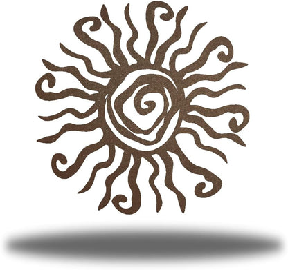 Riverside Designs Wacky Sun Metal Wall Art Indoor/Outdoor Decor - 24" Teal Rust Proof Wall Sculpture - Made in USA - Ideal for Bedroom, Garden, Home, Patio and Farmhouse