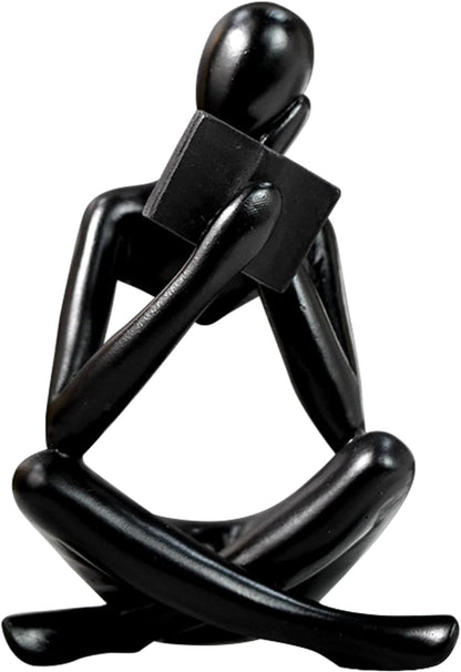 Jinkoozz Reading Women Statue, Thinker Sculptures, Abstract Art Ornament, Modern Aesthetic Figurine Decoration, Suitable for Home Living Room Bedroom Office Shelf Table Desk Bookshelf Decor