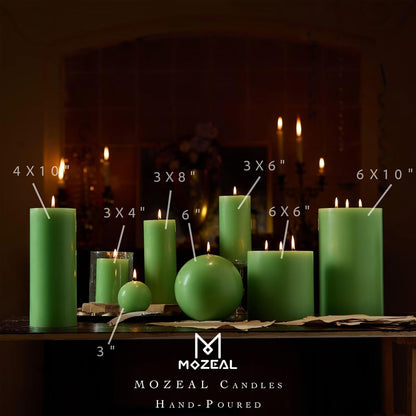 MOZEAL 3" x 4" Hand-Poured Unscented Candle,Dripless Pillar Candle Set of 3,Long Clean Burning,Approx 72 Hours Burn Time,Rustic Country Style,Wedding,Dinner,Christmas and Home Decor,White