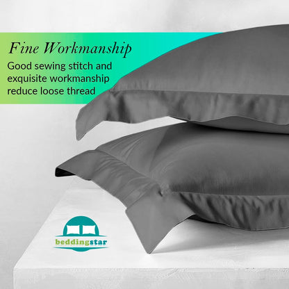 Euro Sham Covers 26x26 Set of 2 White 600 Thread Count 100% Egyptian Cotton Pack of 2 Euro 26x26 Pillow Covers Cushion Cover Cases Soft Skin Friendly European Size Decorative Square Pillow Shams
