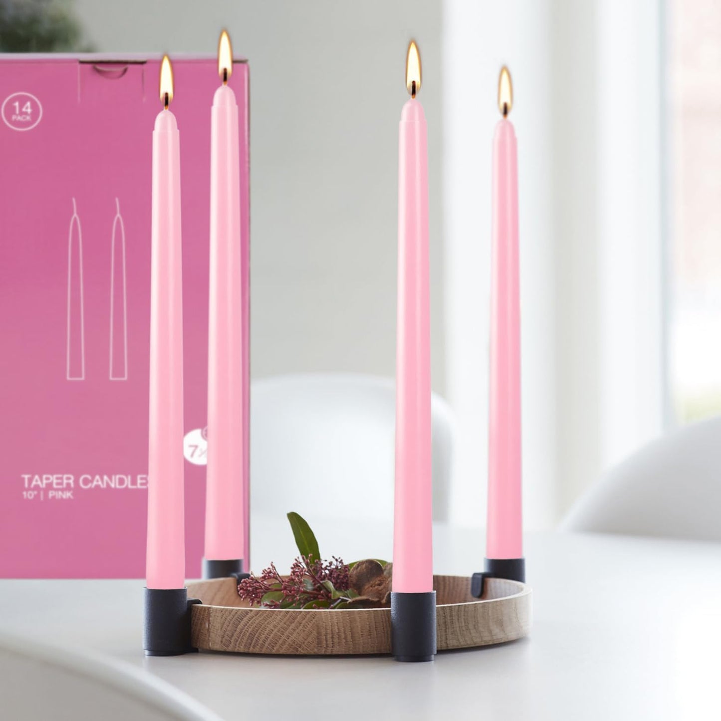 30-Pack 10-Color Taper Candles - 10 Inch Dripless & 10-Hour Burn｜Wedding/Birthday/Home Decor with Premium Wax