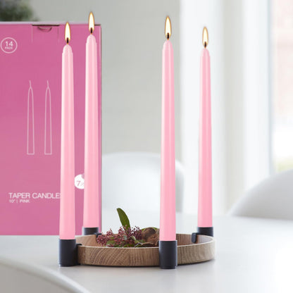 30-Pack 10-Color Taper Candles - 10 Inch Dripless & 10-Hour Burn｜Wedding/Birthday/Home Decor with Premium Wax