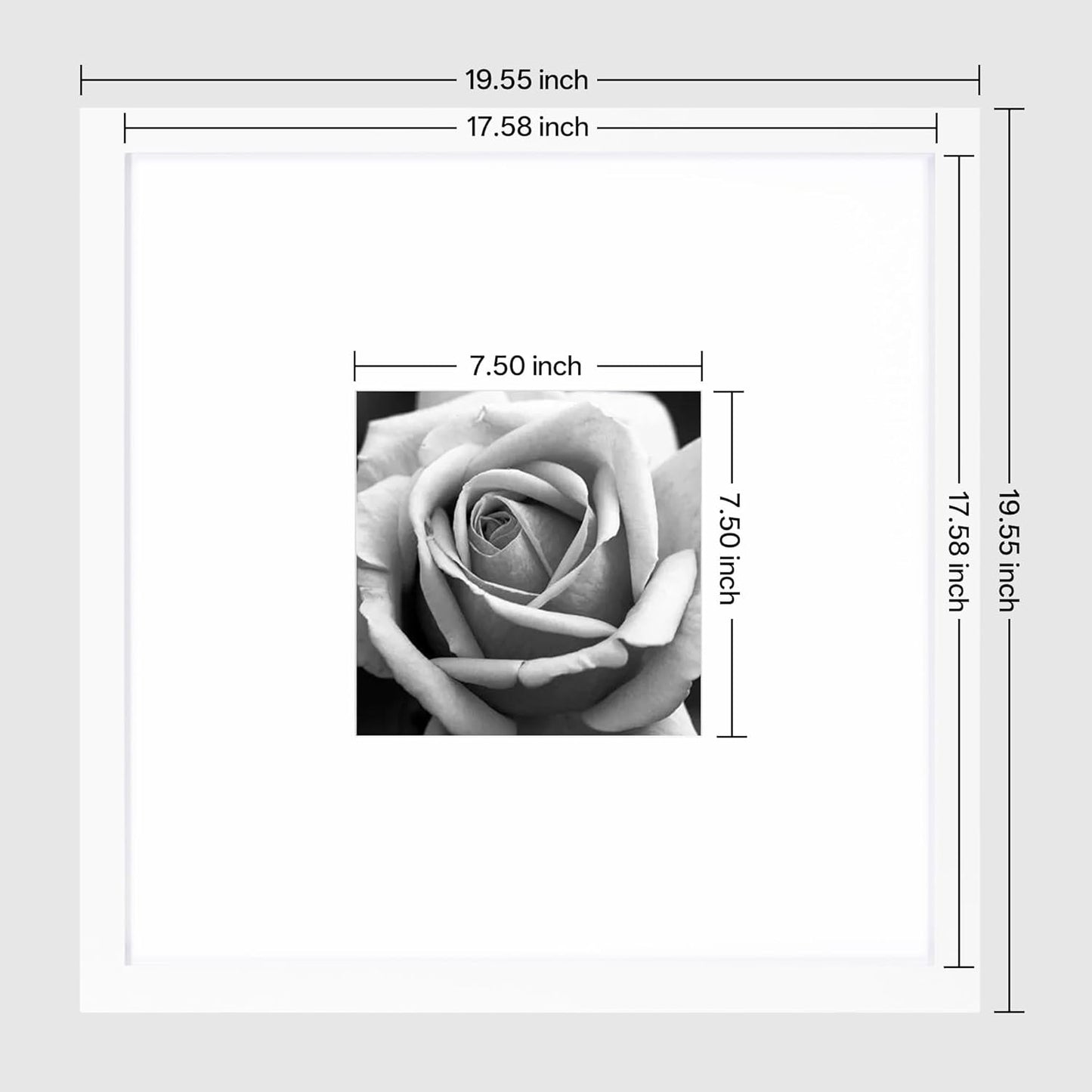 eletecpro 12x12 Picture Frames Set of 9 with Clear Acrylic Cover, Display 8x8 Photos with Mat or 12x12 Without, Classic and Sturdy Square Collage Gallery Wall Decor, Easy Wall Mount, Black