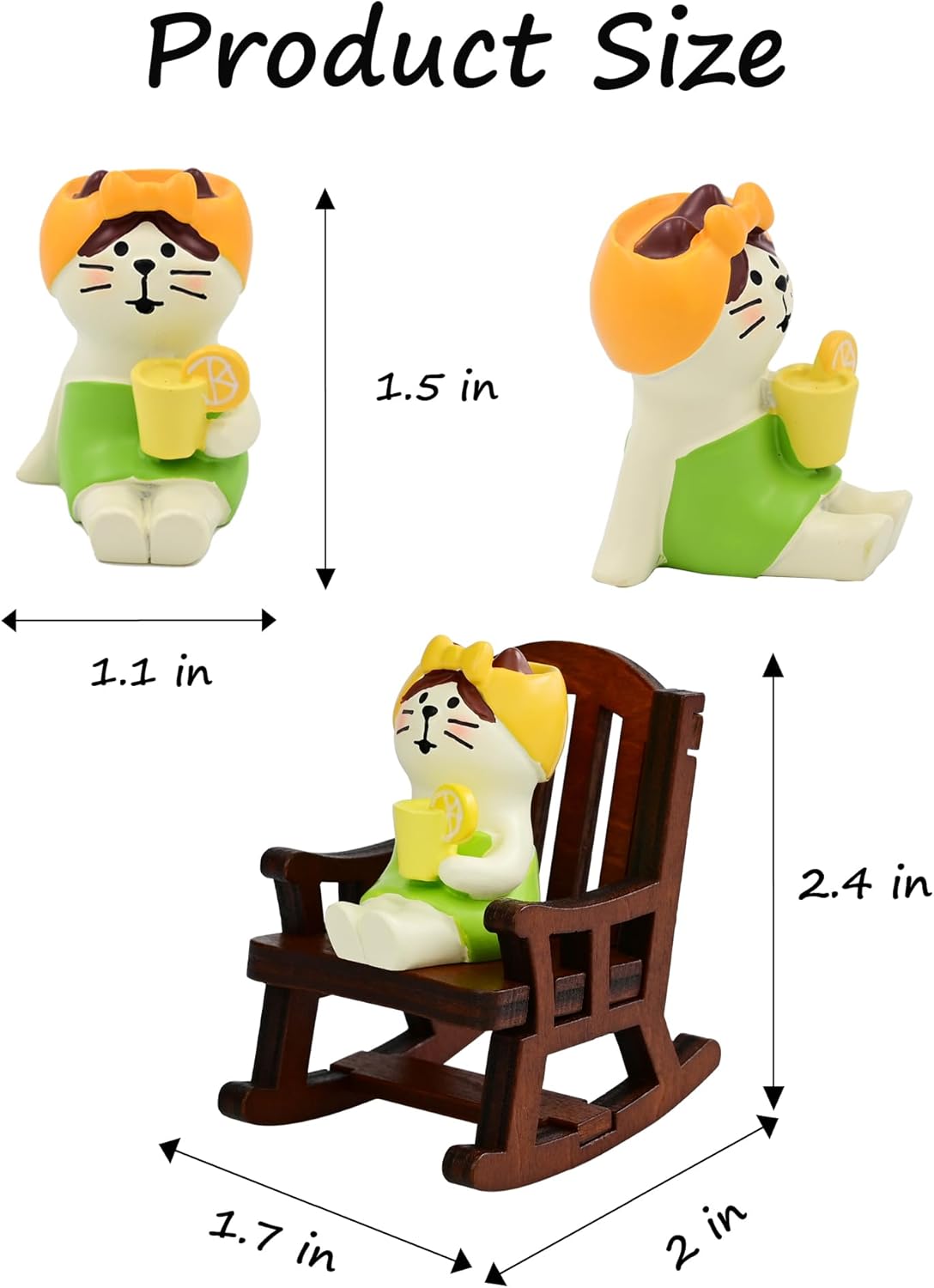 Mevodeata Cute Mini Frog Figurine with Small Sofa Resin Figure for Office Home Decor for Frog Lovers (Rocking Chair)