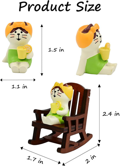 Mevodeata Cute Mini Frog Figurine with Small Sofa Resin Figure for Office Home Decor for Frog Lovers (Rocking Chair)