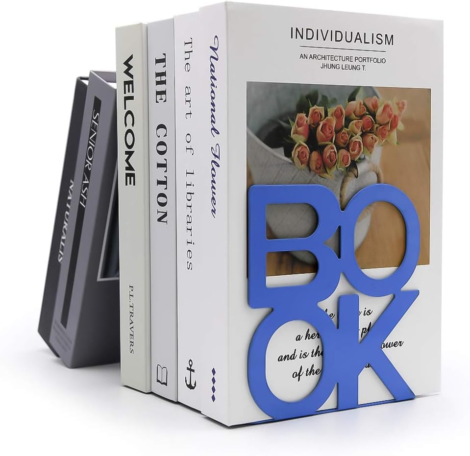 Book Ends,BookEnds Supports for Bookrack Desk,Bookend are Used for Books, Unique Appearance Design,Heavy Duty
