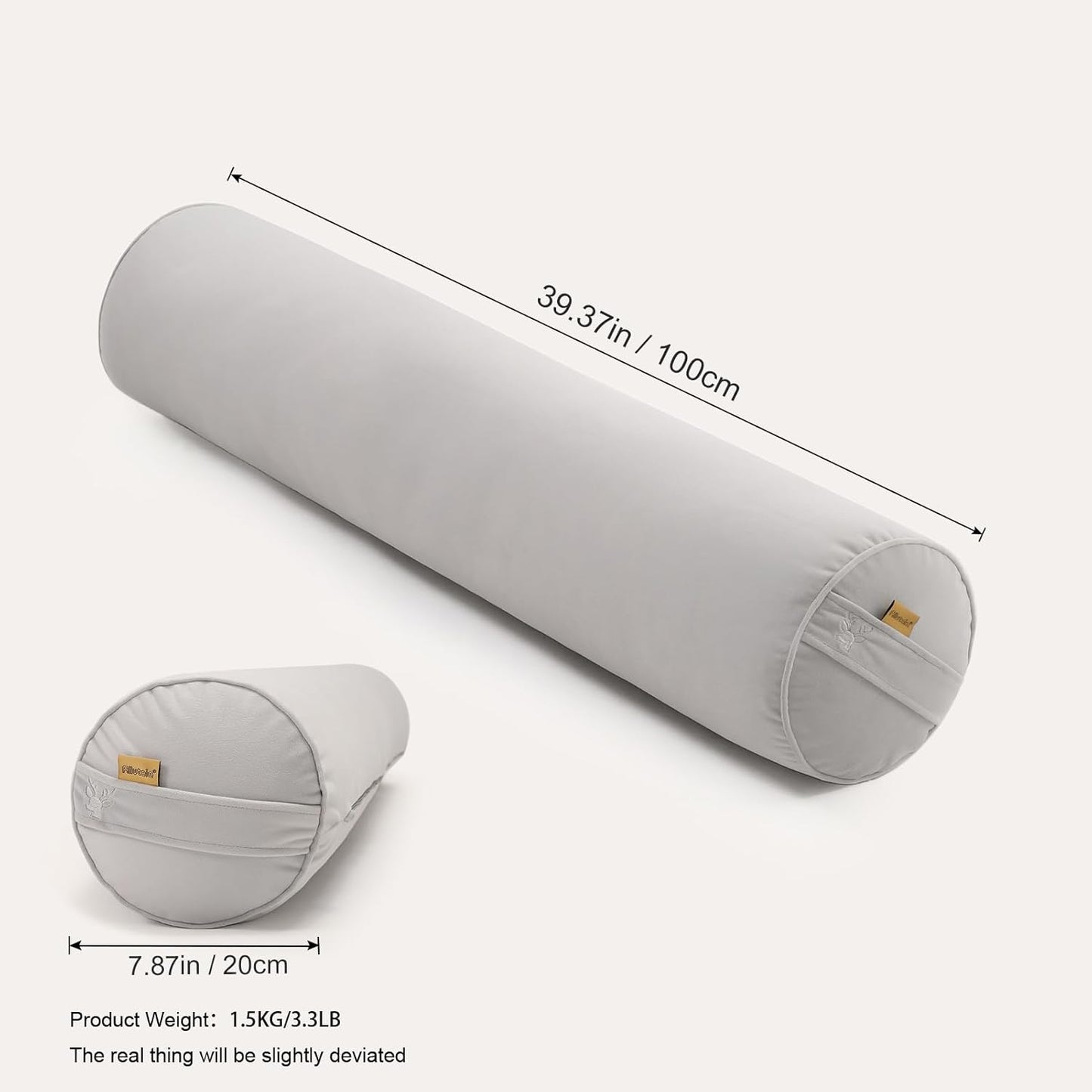 Body Pillow for Adults,Long Round Pillow,Big Cylindrical Pillow,Large Full Bolster Pillows for Side Sleepers (Steel Gray, 47.24"*7.87")