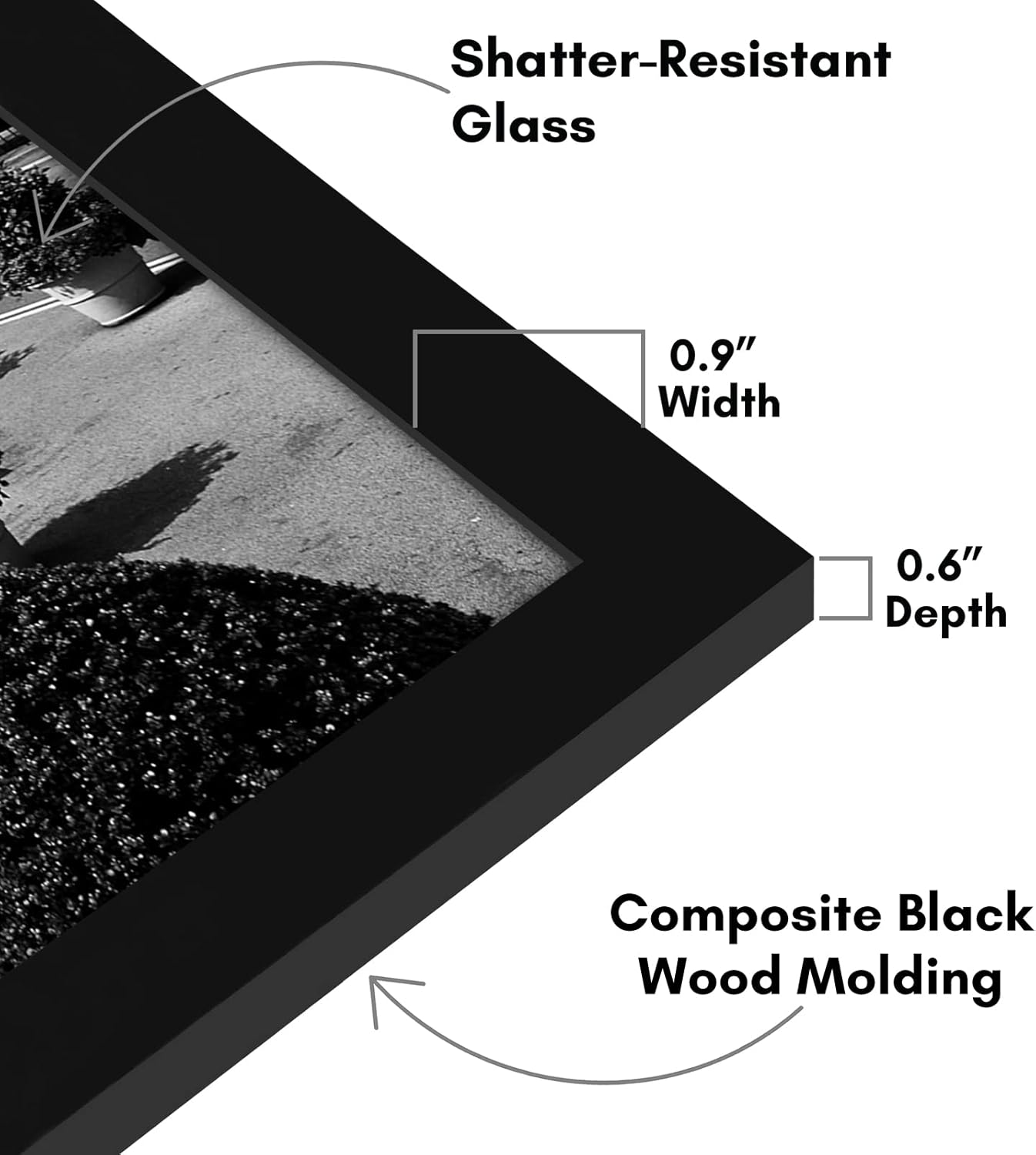 Americanflat 12x18 Poster Frame with Shatter-Resistant Glass - Signature Collection - Gallery-Style Frames Made of Engineered Wood - Photo Frame for Wall Display - Black - Colors C