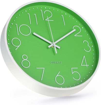 Wall Clock 12 Inch Non-Ticking Silent Modern Simple Style Round Decor Clock Gold Stereoscopic Dial Quartz Wall Clocks for Home/Office/School/Living Room/Bedroom/Kitchen