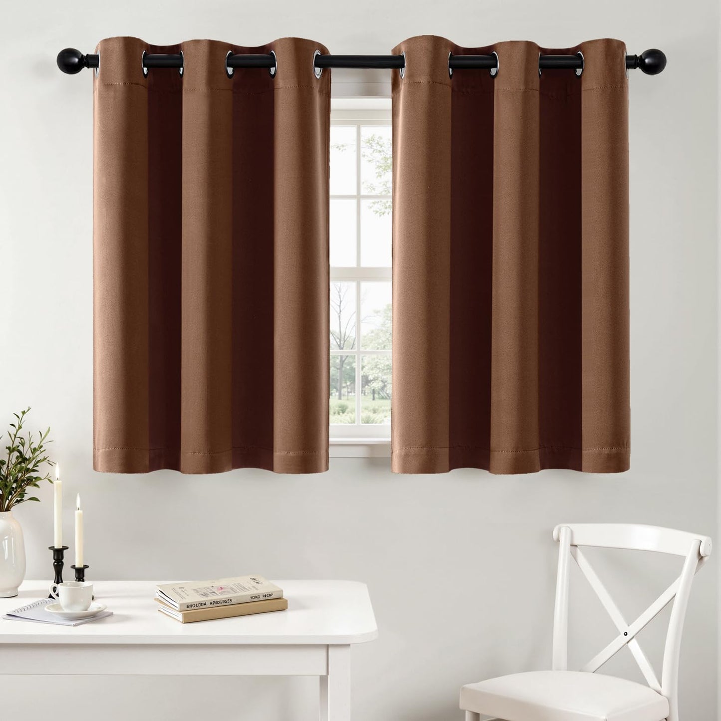 MIULEE Blackout Curtains for Bedroom Living Room 2 Panels, Thermal Insulated Room Darkening Drapes Grommet Noise Reducing Light Blocking Window Treatments 63 Inches Long 40x63 Inch Black - Colors A