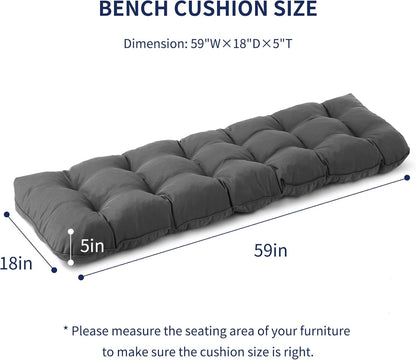 IPYNBAP Outdoor Bench Cushion, 48x18x5 Inch, Waterproof Bench Cushion for Outdoor/Indoor Furniture, Tufted Patio Bench Seat Cushion, Fade Resistant Outdoor Cushions for Porch Swing Couch, Navy Blue