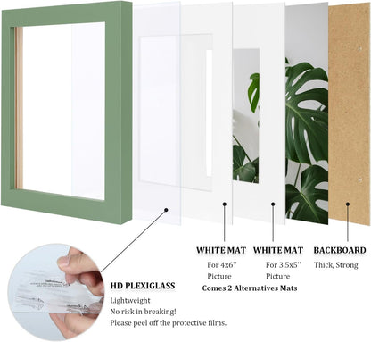 Egofine 12x16 Picture Frame Black, Covered by Plexiglass Made of Solid Wood, Display Pictures 9x12 and 11x14 with Mat or 12x16 Without Mat, for Wall Mounting Photo Frame - Colors A