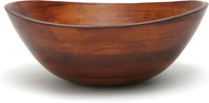Lipper International Cherry Finished Wavy Rim Beechwood Serving Bowl for Fruits or Salads, Matte, Small, 7.5" x 7.25" x 3", Single Bowl, 30.43Fl oz