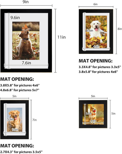 Egofine Picture Frame Set 12 Pack, Picture Frames Collage Wall Decor with Two 11x14, Two 8x10, Four 5x7, Four 4x6 for Wall and Tabletop, Made of Solid Wood, Covered by Plexiglass, Natural Wood