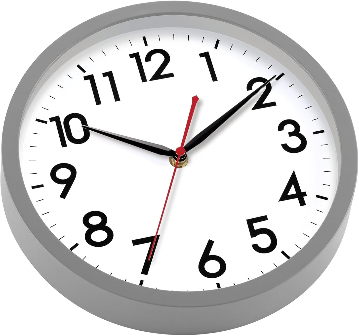 AKCISOT Wall Clock, Modern Small Wall Clocks Battery Operated 8 Inch, Silent Non-Ticking Analog Classic for Office, Home, Bathroom, Kitchen, Bedroom, School(Black)
