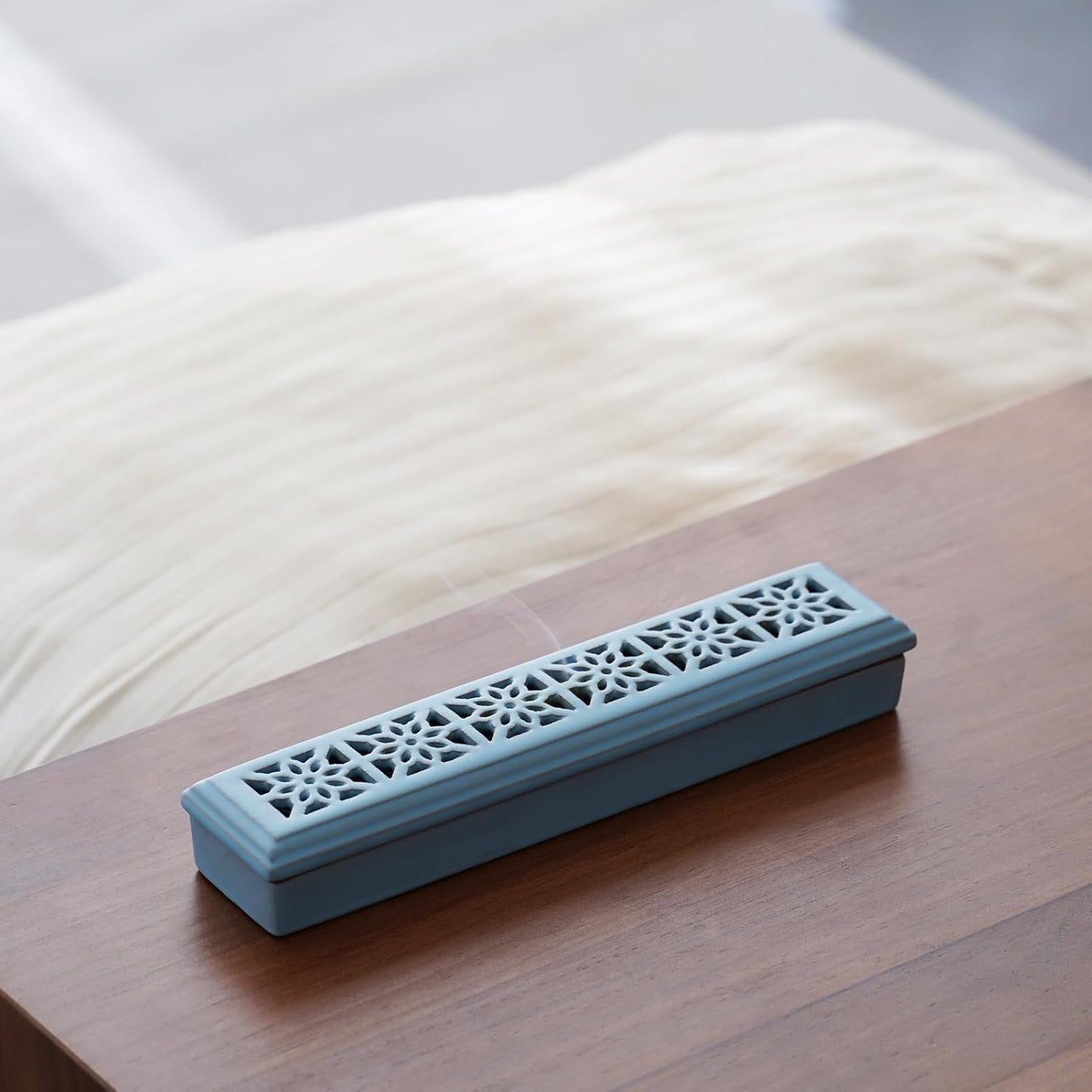 CEREMONY Incense Holder for Sticks, Ceramic Insence-Stick Holder Ash Catcher, Incense Holder Timkburner for Meditation Yoga Spa Room Incense Holder (Lever Brown)