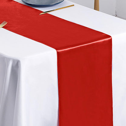 SiinvdaBZX 4 Pcs Royal Blue Satin Table Runner 12 x 108 inches Long, Bright Smooth Satin Wedding Table Runner Decorations for Birthday Parties, Buffet, Banquets, Graduations, Engagements