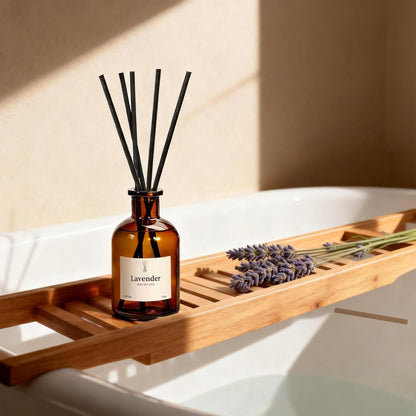 Reed Diffuser Set, 8.12 fl.oz Eucalyptus Scented Diffuser with Sticks, Up to 120 Days, Home Fragrance Reed Diffuser for Bathroom Shelf Decor & Room Freshener, 2 Pack