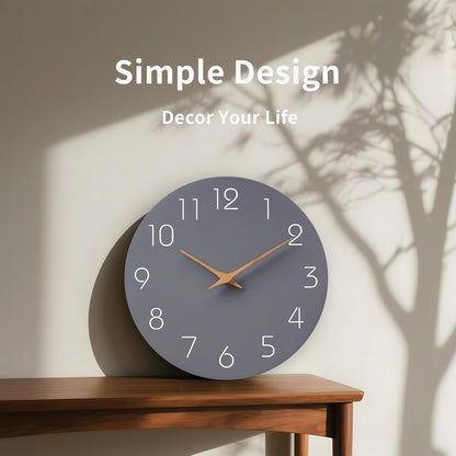 Mosewa Wall Clock 8 Inch Black Battery Operated Silent Non Ticking Simple Minimalist Rose Gold Numbers Decorative for Bedroom Living Room Kitchen Home Bathroom Office