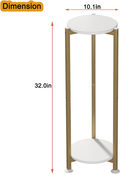 Plant Stand Indoor Corner Tall 2 Tier Metal Modern Flower Storage Plant Shelf Holder for Living Room Balcony Garden,Black (2 Tier-Black Round)