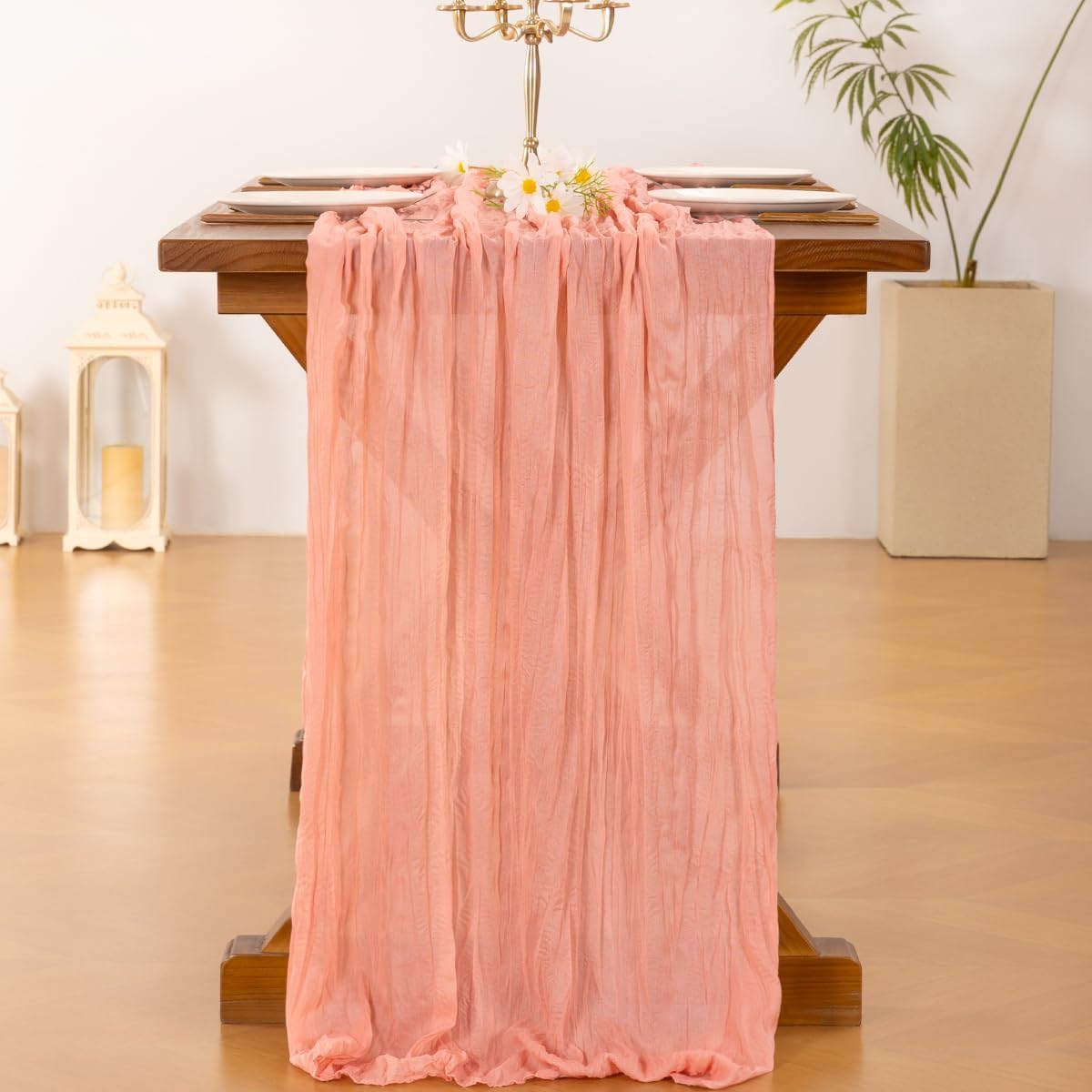 Socomi 3pcs Sage Green Cheesecloth Table Runner Summer Boho Rustic Gauze 120 inch 10FT Cheese Cloth Sheer Runner for Wedding Party Baby Shower Home Decor Holiday Decorations