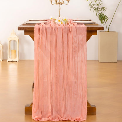 Socomi 3pcs Sage Green Cheesecloth Table Runner Summer Boho Rustic Gauze 120 inch 10FT Cheese Cloth Sheer Runner for Wedding Party Baby Shower Home Decor Holiday Decorations