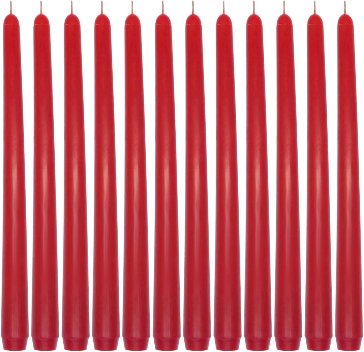NIKY 10 inch Taper Candles for Christmas, Set of 12 Unscented Dripless Candlesticks - 8 Hours Long Burning for Home Decor, Wedding, Parties and Special Occasions (Ivory)