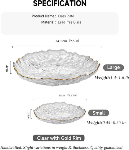 Glass Salad Bowl Irregular Lotus Flower Shape Serving Bowls, Mixing Nut Bowls for Kitchen Fruist, Snack, Dessert, and Ice Cream Candy Dishes (Crystal Gradient Pink, 6.5")