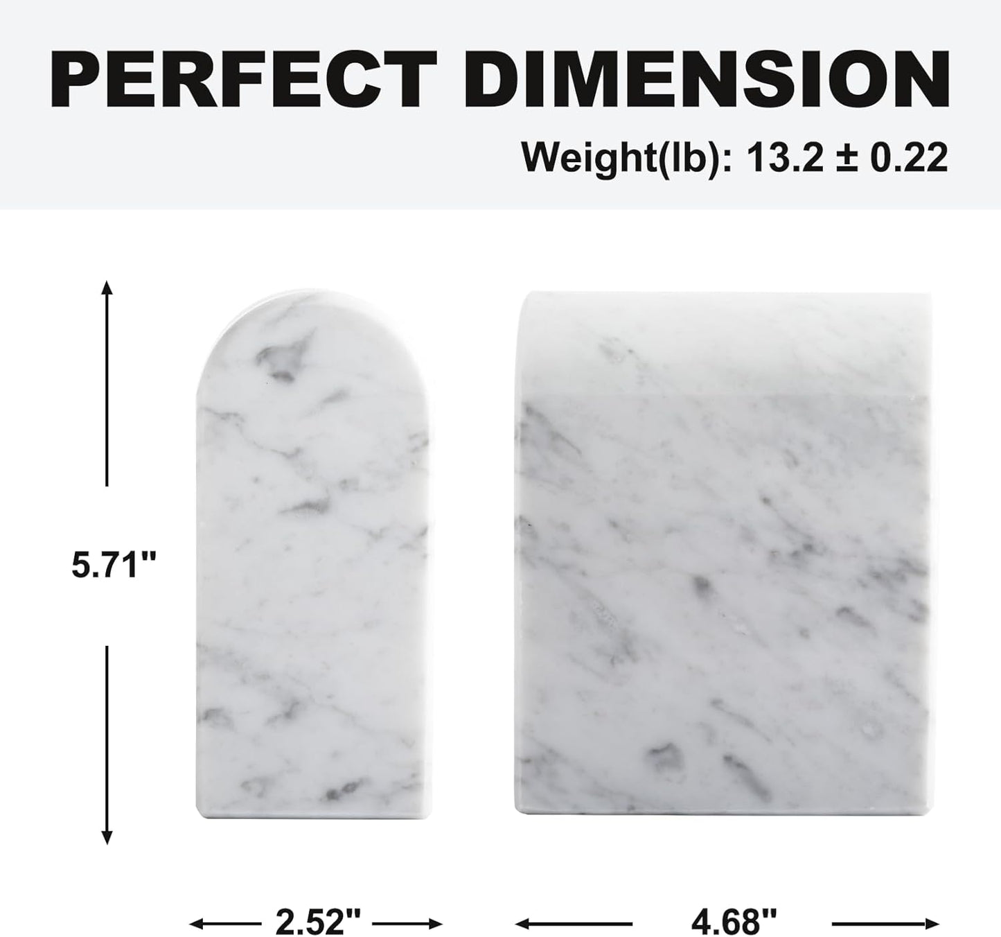 Koville African Natural Marble Bookends for Shelves, Non-Slip Book Ends, 13LBS Ultra Heavy Duty Marble Book Holder Organizer, Apartment Decor for Movies/CD/Video Games(Namib Fantasy)