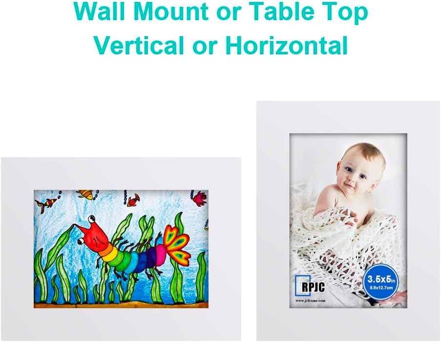 RPJC 5x7 Picture Frames Made of Solid Wood High Definition Glass for Table Top Display and Wall Mounting Photo Frame Black