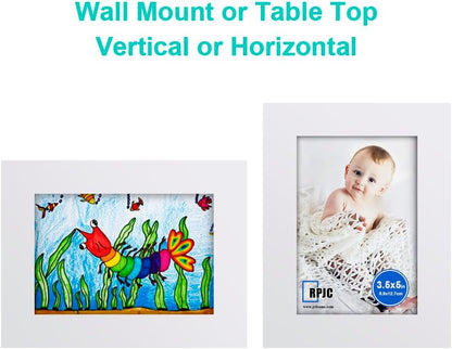 RPJC 5x7 Picture Frames Made of Solid Wood High Definition Glass for Table Top Display and Wall Mounting Photo Frame Black