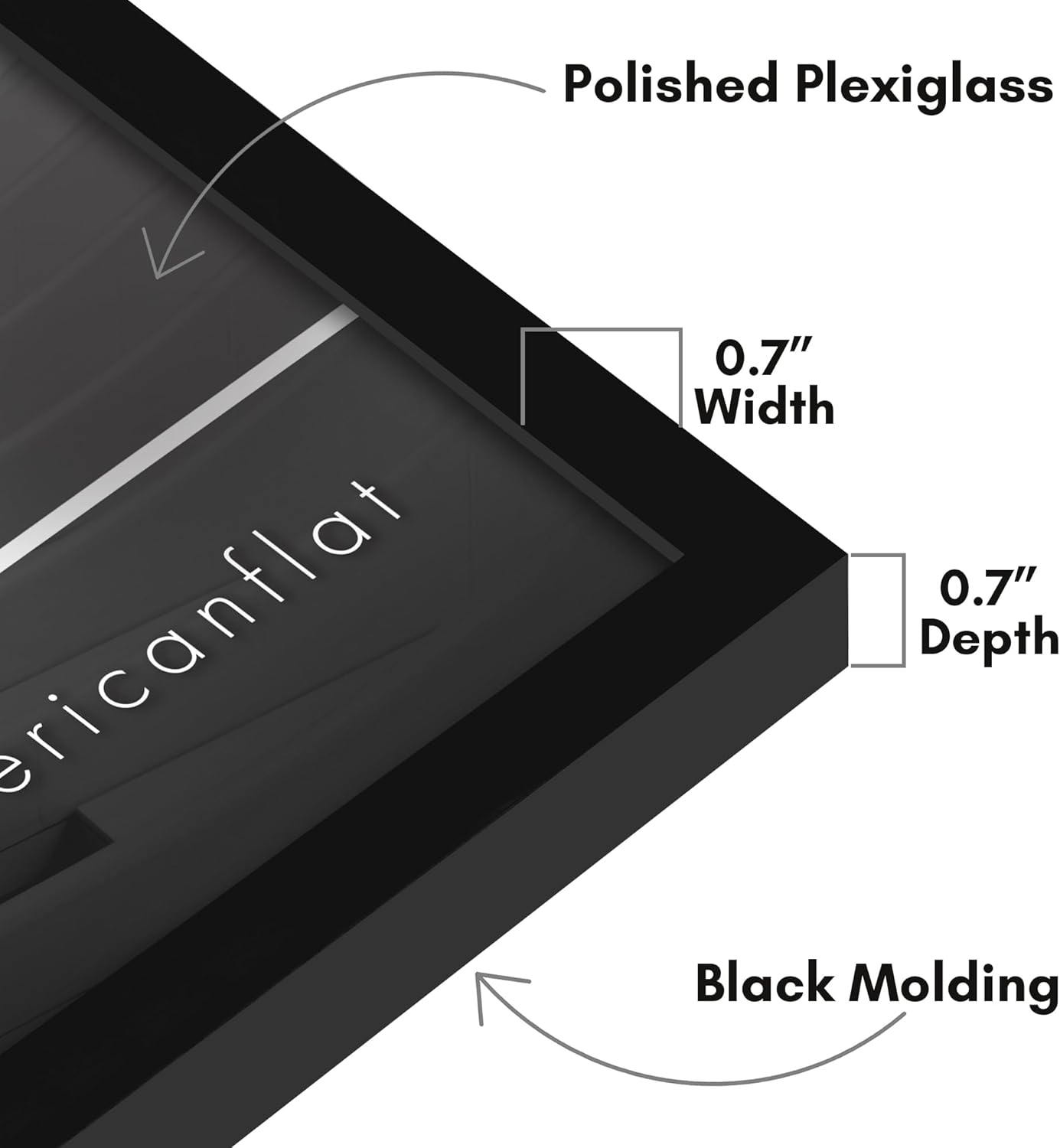 Americanflat 24x36 Poster Frame with Polished Plexiglass - Streamline Collection - Thin Border Picture Frame for Wall Display - Hanging Hardware Included - Black - Colors C