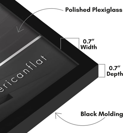 Americanflat 24x36 Poster Frame with Polished Plexiglass - Streamline Collection - Thin Border Picture Frame for Wall Display - Hanging Hardware Included - Black - Colors C