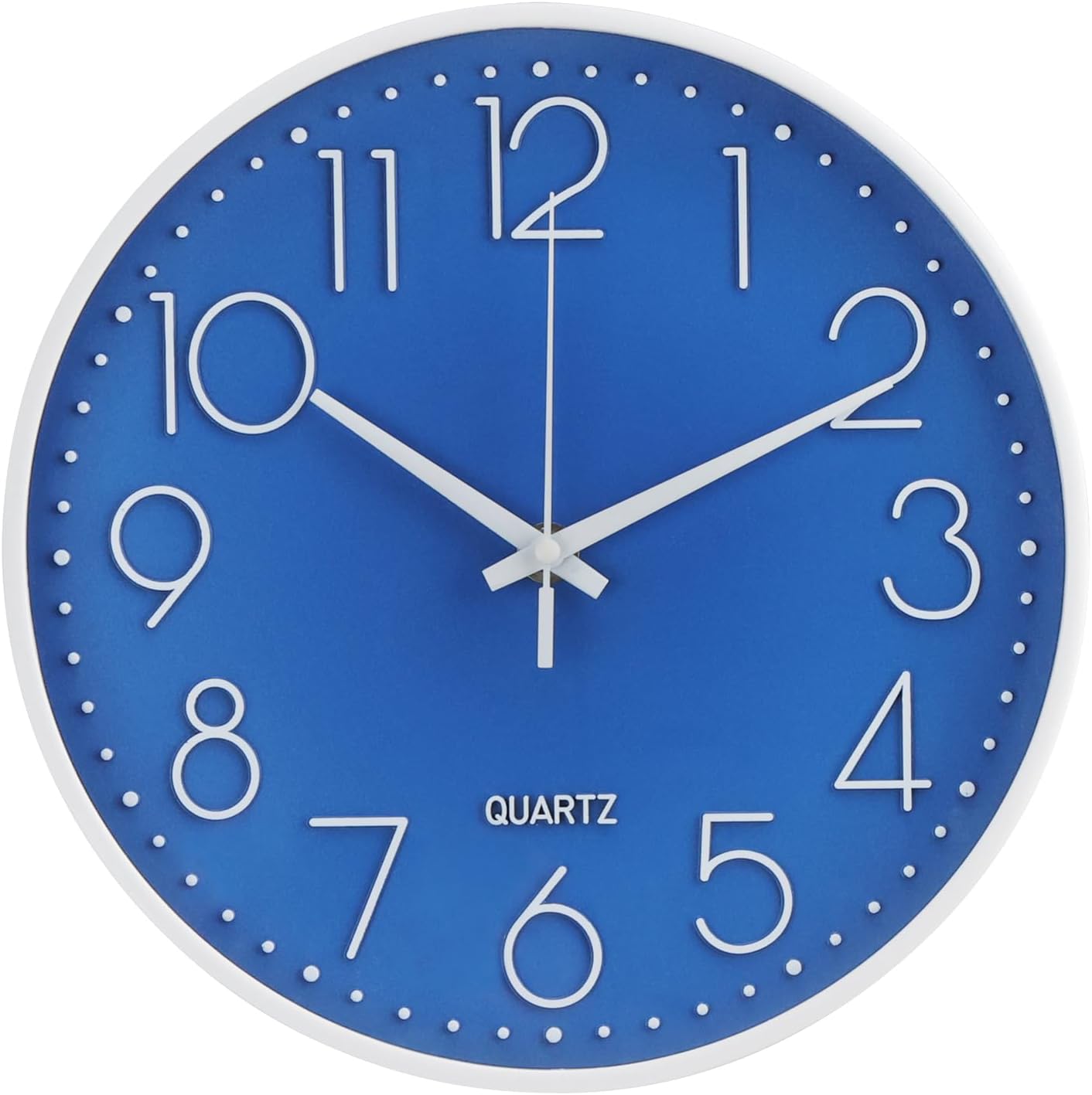 Wall Clock 12 Inch Non-Ticking Silent Modern Simple Style Round Decor Clock Gold Stereoscopic Dial Quartz Wall Clocks for Home/Office/School/Living Room/Bedroom/Kitchen