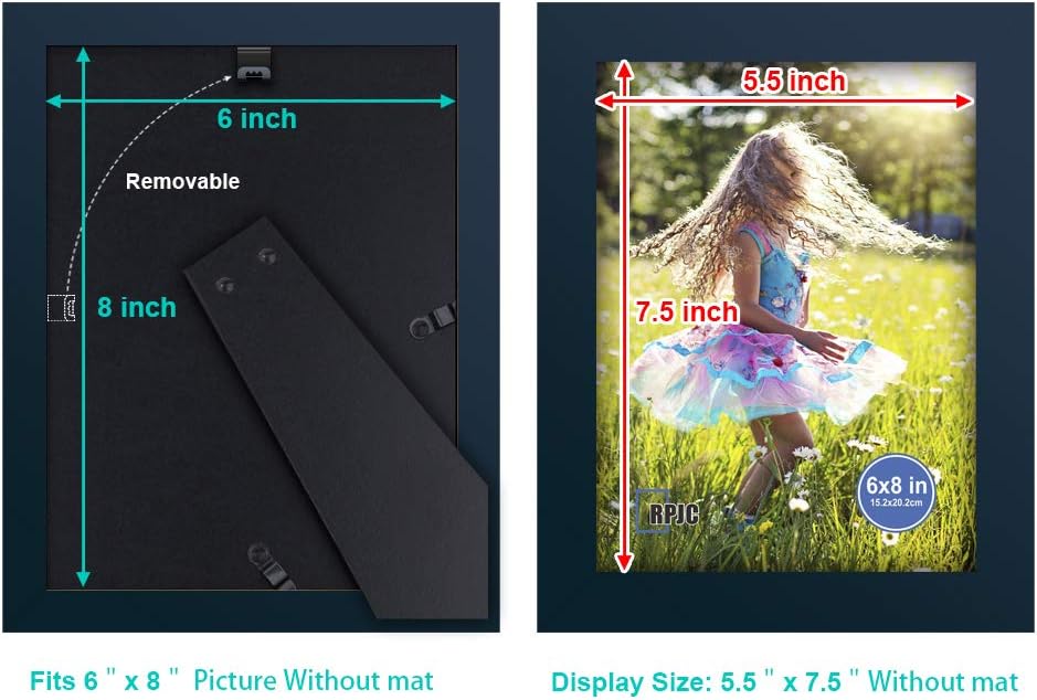 RPJC 5x7 Picture Frames Made of Solid Wood High Definition Glass for Table Top Display and Wall Mounting Photo Frame Black