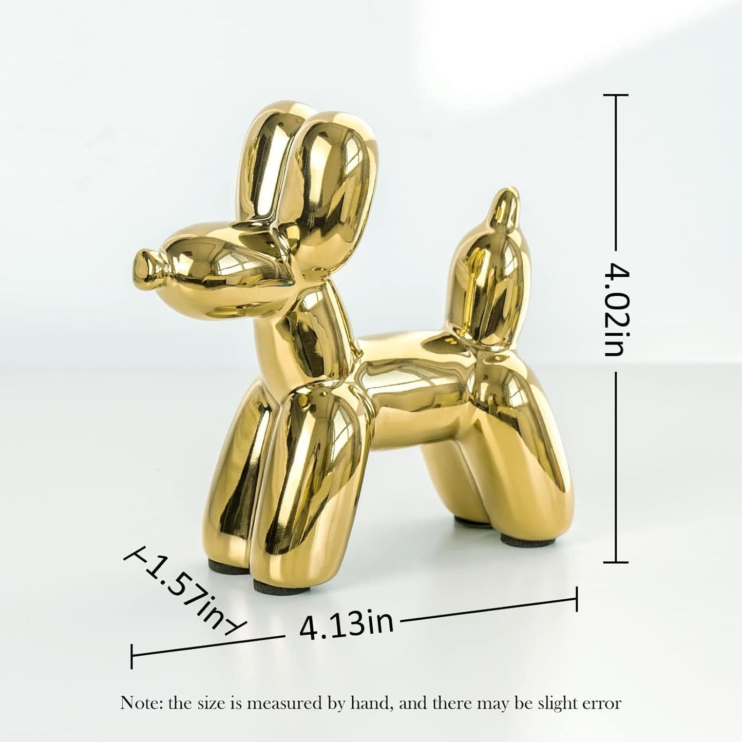 Notakia Cute Ceramics Balloon Dog Statue Crafts Gold Living Room Desktop Decorations,Handmade Modern Small Ceramic Animal Statue Ornament Gold Home Decor Accents