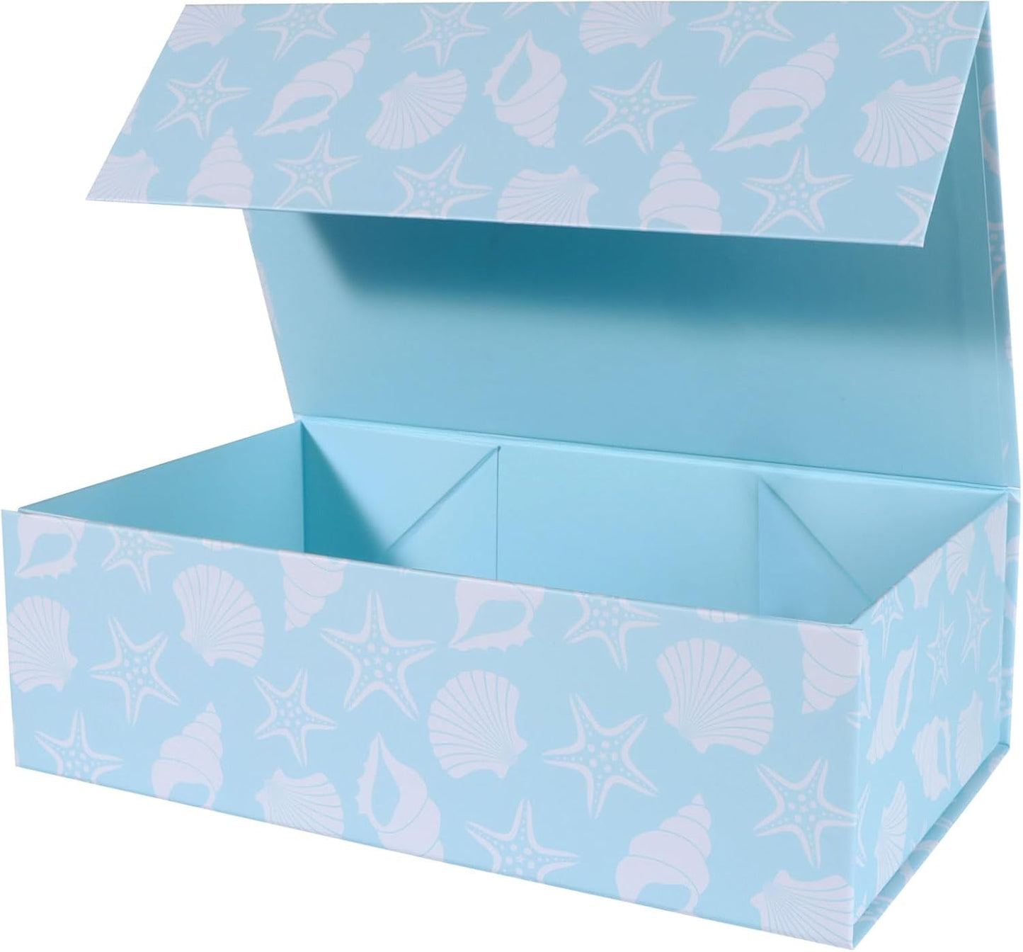 LFBOX Floral Gift Box with Magnetic Lids 13.8x8.3x4.4 in, Large Bridesmaid Proposal Boxes, Rectangle Wedding Decorative Storage Box 1 Pack
