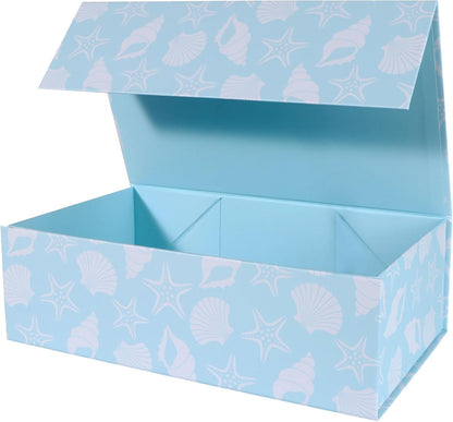 LFBOX Floral Gift Box with Magnetic Lids 13.8x8.3x4.4 in, Large Bridesmaid Proposal Boxes, Rectangle Wedding Decorative Storage Box 1 Pack