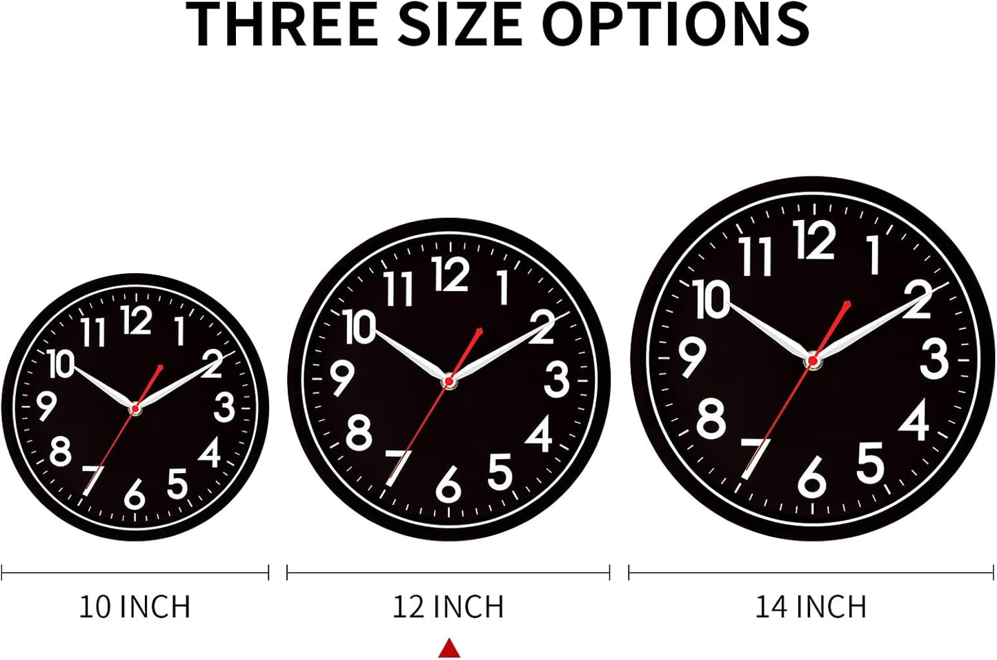 AKCISOT Wall Clock, Modern Small Wall Clocks Battery Operated 8 Inch, Silent Non-Ticking Analog Classic for Office, Home, Bathroom, Kitchen, Bedroom, School(Black)