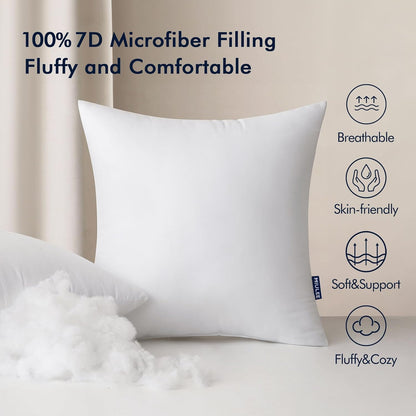 MIULEE Pack of 2 12x20 Inch Outdoor Pillow Inserts Waterproof Decorative Throw Pillow Insert, Rectangle Lumbar Garden Pillow Form for Patio Sofa Couch