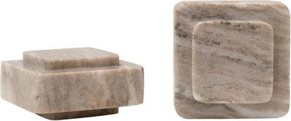 Bloomingville Heavy Duty Marble Bookends, Beige, Set of 2
