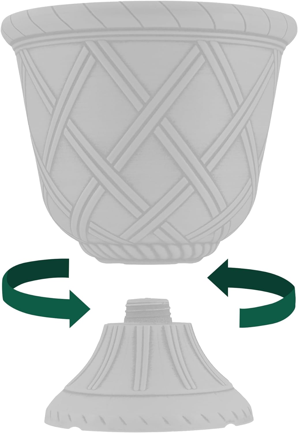 Arcadia Garden Products PL60GD Lattice Plastic Garden Urn, Classic Decorative Garden Pot Planter for Indoor and Outdoor Plants, Gold