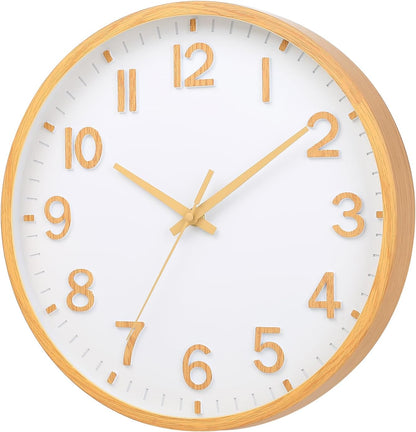 Wall Clocks Battery Operated 8 inch Modern Wall Clock,Silent Non Ticking Wall Clock for Living Room Bedroom Kitchen Office Classroom Decor (Green White)