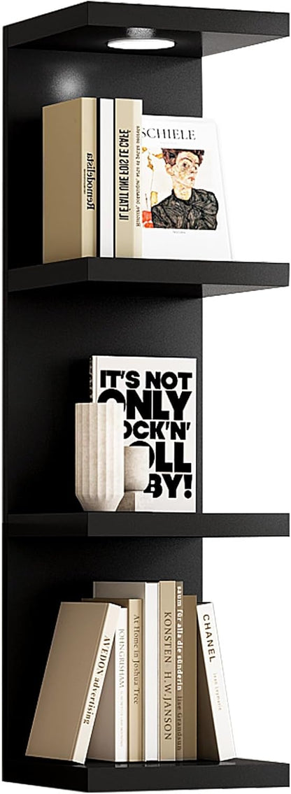 LitaEther Versatile 7 Tier Wall Shelf Unit,White Lack Wall Shelf,Display Floating Shelf with LED Remote Control Light