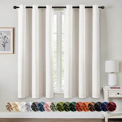 MIULEE Blackout Curtains for Bedroom Living Room 2 Panels, Thermal Insulated Room Darkening Drapes Grommet Noise Reducing Light Blocking Window Treatments 63 Inches Long 40x63 Inch Black - Colors B