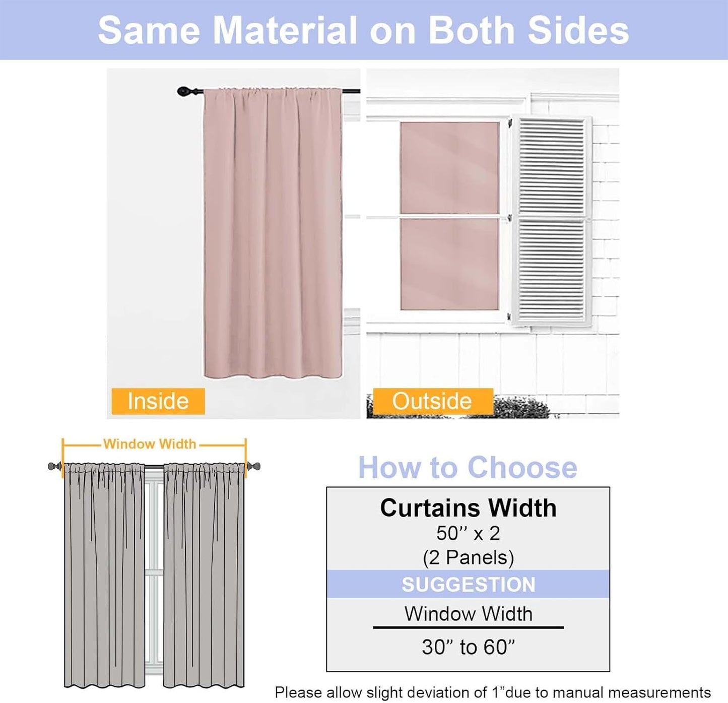 Simplebrand Ava Sage Green Blackout Curtains for Bedroom 63 Inch Length 2 Panels Set, Solid Thermal Insulated Energy Saving Rod Pocket Window Treatment Curtains Blackout Drapes, W40 x L63 Inch, Sage - Colors A