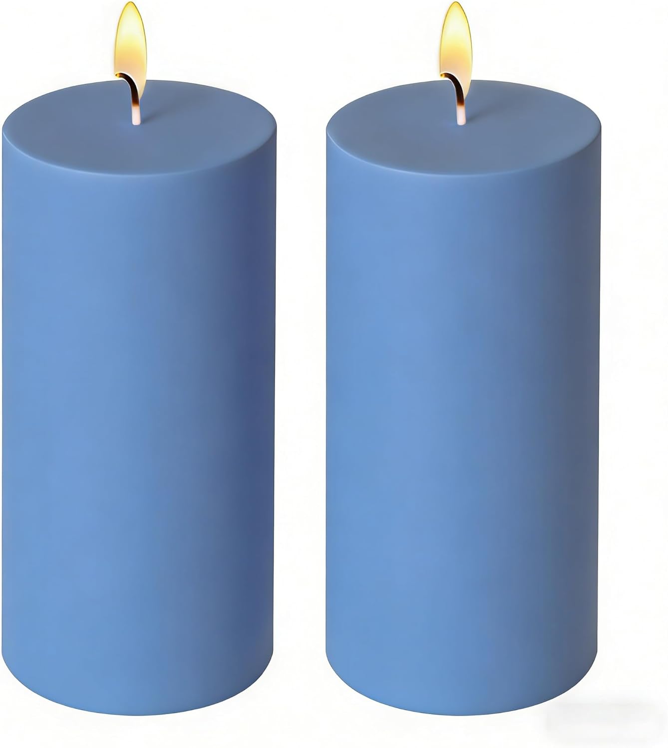 2 Pack 3x6 Inch Sage Green Unscented Pillar Candles - 70 Hour Long Burning Dripless Smokeless Candles for Home Decor Weddings Festivals Spa Meditation