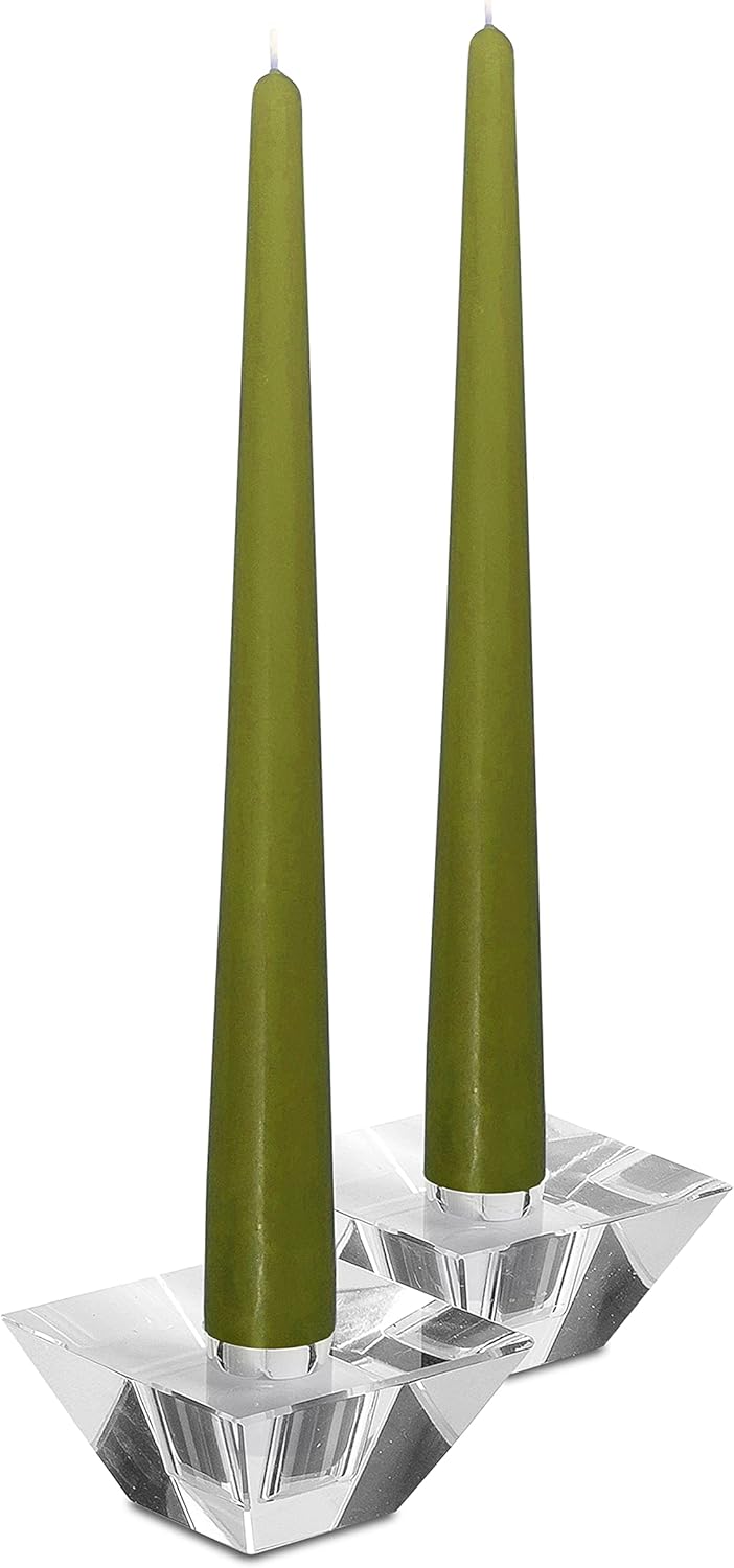 Hyoola Tall Taper Candles - 10 Inch Metallic Gold Unscented Dripless Taper Candles - 8 Hour Burn Time - 4 Pack